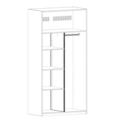 LIFETIME Kidsrooms Wardrobe White / Bottom placed Partition wall in wardrobe base 100 cm