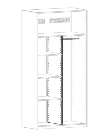 LIFETIME Kidsrooms Wardrobe White / Bottom placed Partition wall in wardrobe base 100 cm